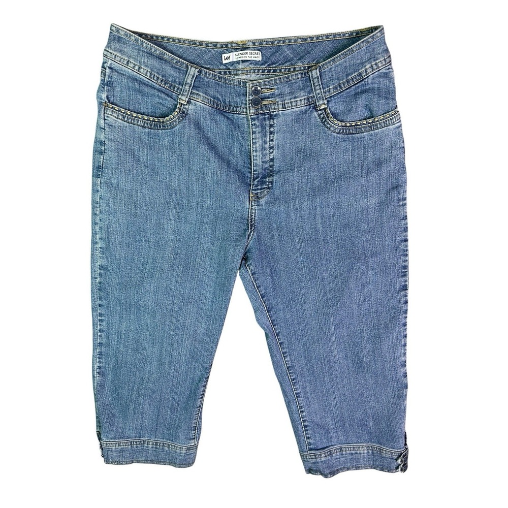 Lee Slender Secret -Lower on the Waist Denim Crop Capri/Size 14M